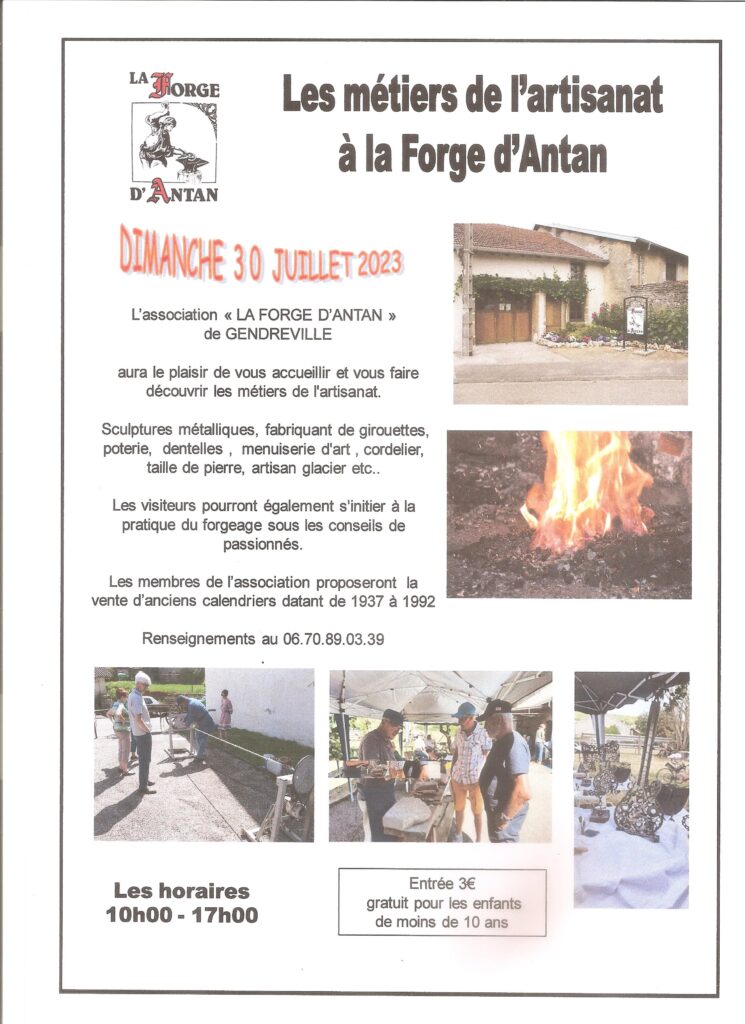 Les métiers de l'artisanat à la forge d'antan de Gendreville